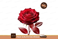 Deep Red Rose With Water Droplets flower bloom Product Image 1