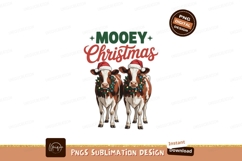 Festive cows wearing Santa hats and garlands christmas Product Image 1