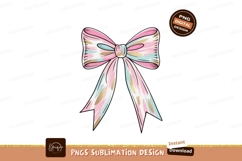 Pink blue gold ribbon bow image Product Image 1