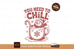 Format: Title: Snowman in mug with candy cane snowflakes Product Image 1