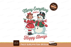 Retro Girl Snowman Christmas Cheer holiday Product Image 1