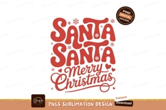 Retro Santa Merry Christmas Holiday Design image Product Image 1