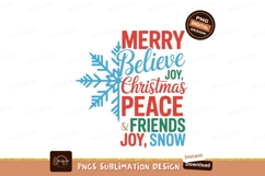 Merry Believe Christmas Peace Friends Joy Snow image Product Image 1