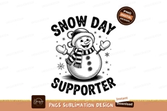 Cheerful snowman celebrating snow day winter holiday Product Image 1