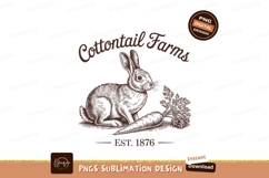Cottontail Farms rabbit carrot vintage design sketch Product Image 1
