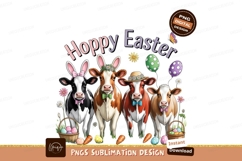 Hoppy Easter Cows With Bunny Ears And Bows image Product Image 1
