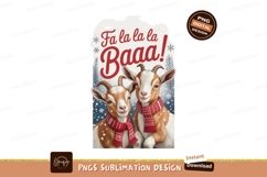 Festive goats wearing scarves winter holiday Product Image 1