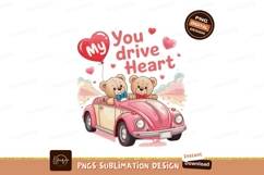 Two bears driving convertible SUBLIMATION Product Image 1