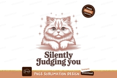 Fluffy cat judging you stars cute Product Image 1