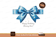 Blue star ribbon bow celebration stars Product Image 1