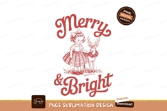 Merry bright girl deer christmas Product Image 1
