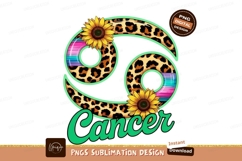 Cancer zodiac symbol sunflowers leopard print astrology Product Image 1