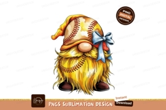 Baseball gnome with yellow beard and blue bow image Product Image 1