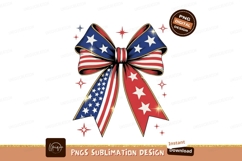Patriotic American Flag Bow With Stars image Product Image 1