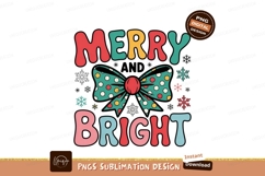 Merry Bright Bow Snowflakes festive holiday Product Image 1