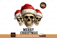 Festive skulls wearing santa hats christmas Product Image 1