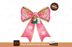 Pink Christmas Bow Nativity Angels Snowflakes image Product Image 1