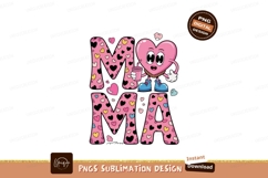Mama heart character with drink pink Product Image 1