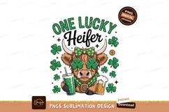 Lucky Highland Cow Saint Patricks Day heifer Product Image 1