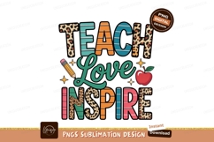 Teach Love Inspire Colorful Typography leopard Product Image 1