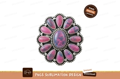 Oval Pink Blue Gemstone Flower Ring image Product Image 1