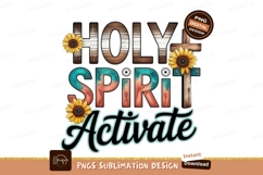 Holy Spirit Activate Sunflowers Cross SUBLIMATION Product Image 1