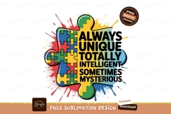 Colorful puzzle pieces with positive affirmations autism Product Image 1