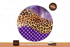 Leopard print purple gingham pattern image Product Image 1