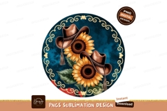 Cowboy hats sunflowers floral design image Product Image 1