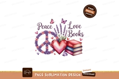 Peace Love Books Floral Heart Butterflies image Product Image 1