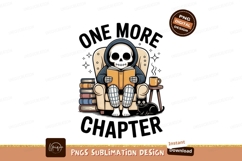 Skeleton reading book with cat and coffee image Product Image 1