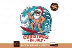 Santa surfing summer holiday wave Product Image 1