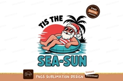 Santa Relaxing On Inner Tube christmas holiday Product Image 1