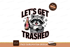 Raccoon holding bottle in trash can beer drinking Product Image 1
