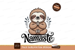 Peaceful sloth meditating with namaste meditation yoga Product Image 1