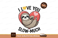 Adorable Sloth Hugging Heart love cute Product Image 1