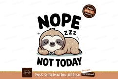 Sleeping sloth with nope text cute Product Image 1