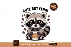 Cute raccoon holding coffee cup beans Product Image 1