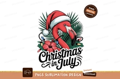 Festive Flamingo Christmas Holiday Celebration santa Product Image 1
