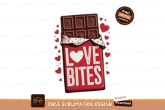 Chocolate bar with love bites text and hearts image Product Image 1