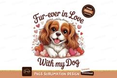 Adorable Cavalier King Charles Spaniel Surrounded by Hearts Product Image 1