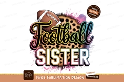 Football Sister Leopard Print Splatter image Product Image 1