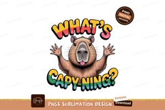 Capybara greeting with colorful text animal mammal Product Image 1