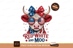 Patriotic cow with American flag accessories image Product Image 1