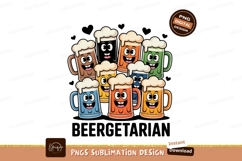 Happy beer mugs with foamy heads cartoon Product Image 1