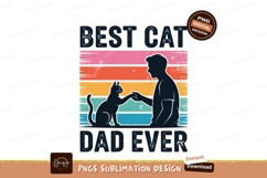 Man Cat Friendship Sunset Stripes image Product Image 1