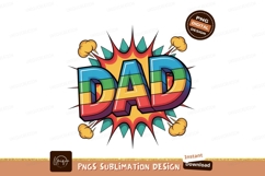 Colorful dad pop art explosion father rainbow Product Image 1