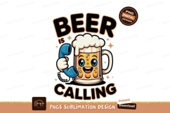 Beer calling cartoon mug with phone image Product Image 1