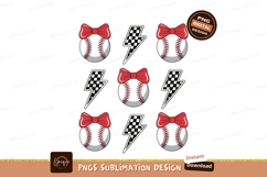 Baseball lightning bolt bow image Product Image 1