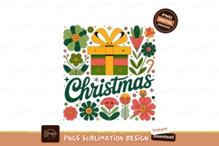 Festive gift and floral Christmas design present ribbon Product Image 1